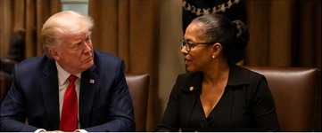 Karen Whitsett in conversation at the White House